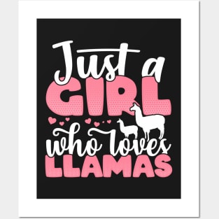 Just a Girl who Loves Llamas Funny llama Farmer Gift product Posters and Art